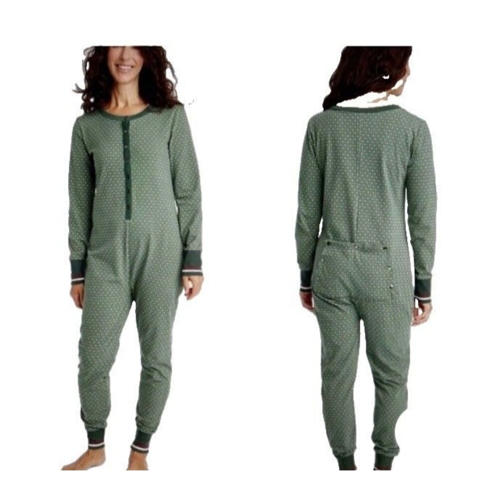 Hearth & Hand Magnolia Green Long Johns 1Pc Pajamas Women's Union Suit Size 2x